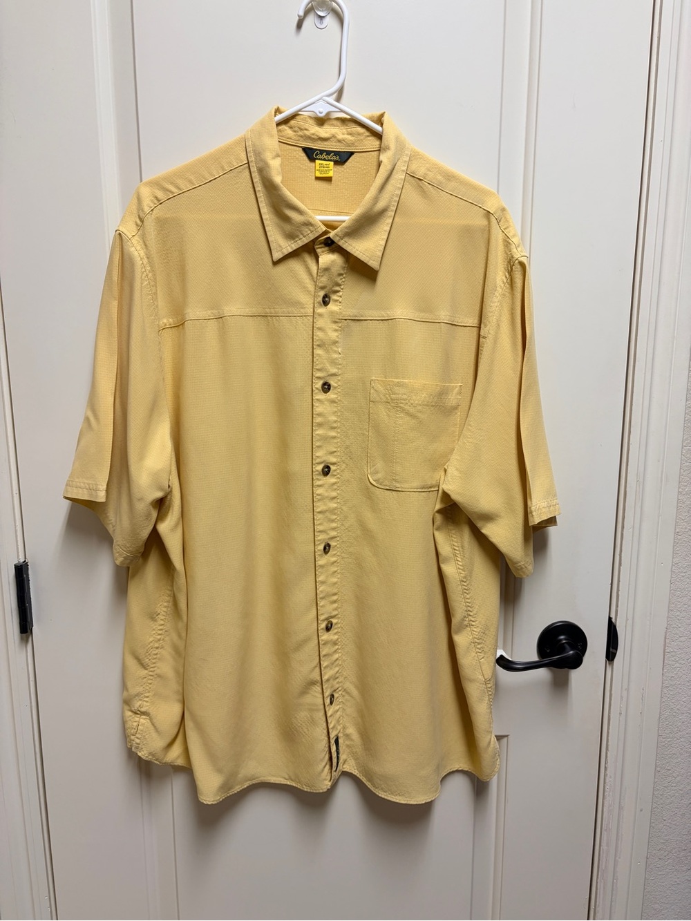 Cabela's Men's Short-Sleeve Button-Down Shirt - Pale Yellow - Size 2XL / 2TG